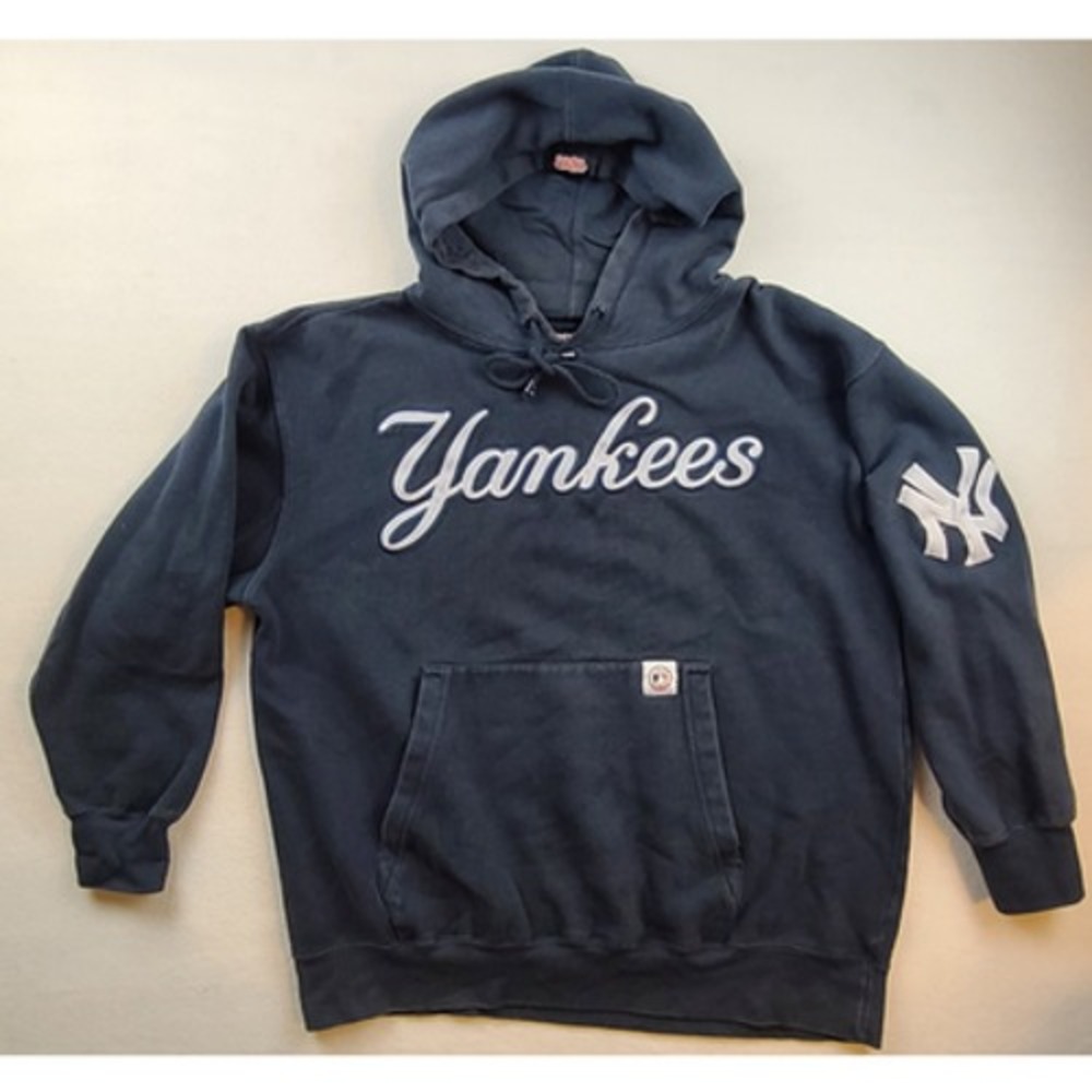 Vintage Stitches New York Yankees Hoodie Mens XL MLB Baseball NY Navy Blue Worn